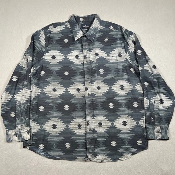 American Eagle Outfitters Other - American Eagle Aztec Shirt Mens 2XL Gray Blue Long Sleeve Navajo‎ Geometric